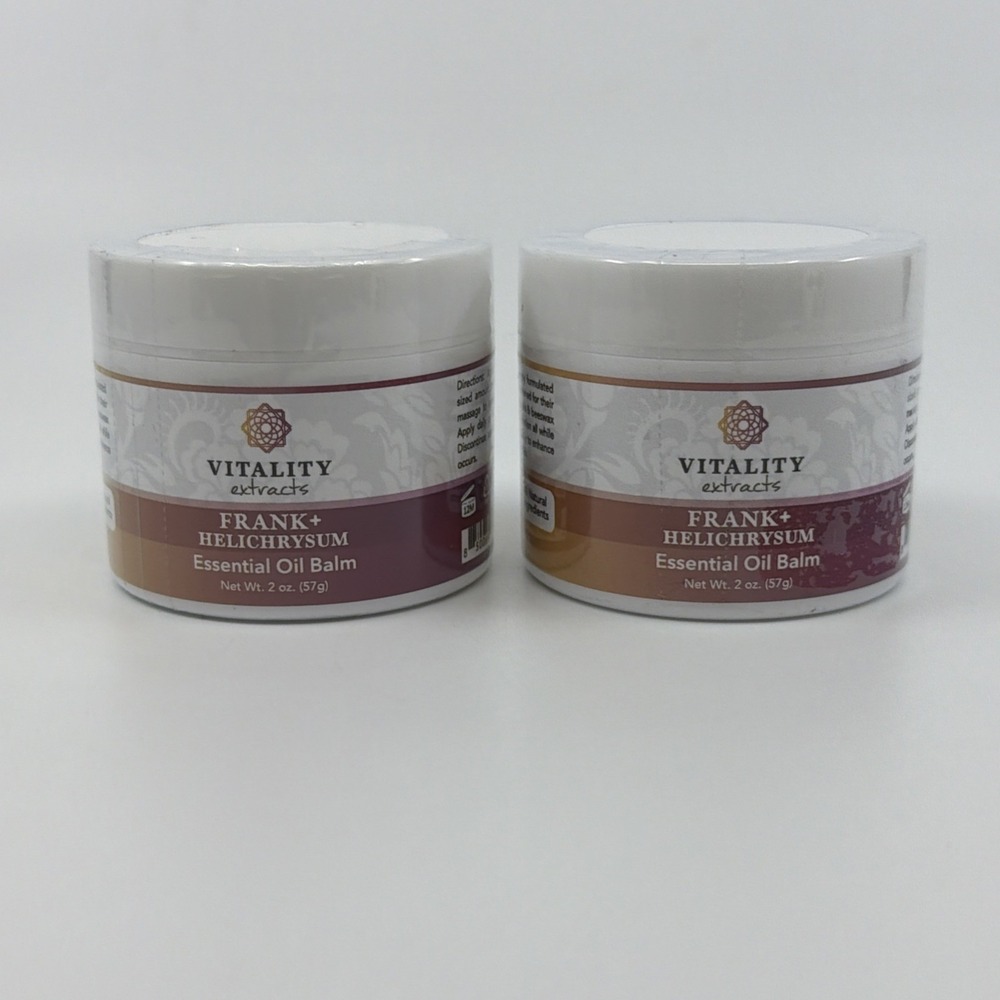 Vitality Extracts 2 PACK Frank & Helichrysum Essential Oil Balm New Sealed 2oz